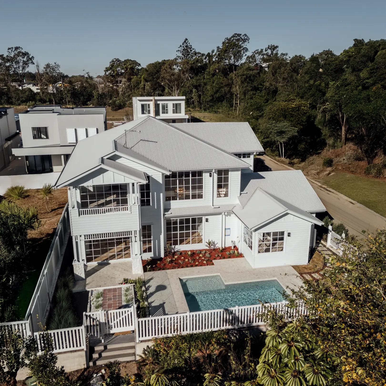 A beautiful, modern custom home in Brisbane, showcasing the high-quality finish of a knockdown rebuild project.